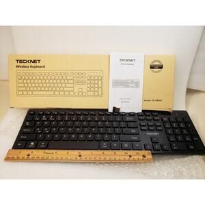 TECKNET TK-KB058 Wireless Keyboard Full-Size 2.4G with USB Dongle (Black)